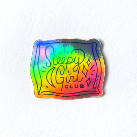 "Sleepy Girl Club" Holographic Sticker