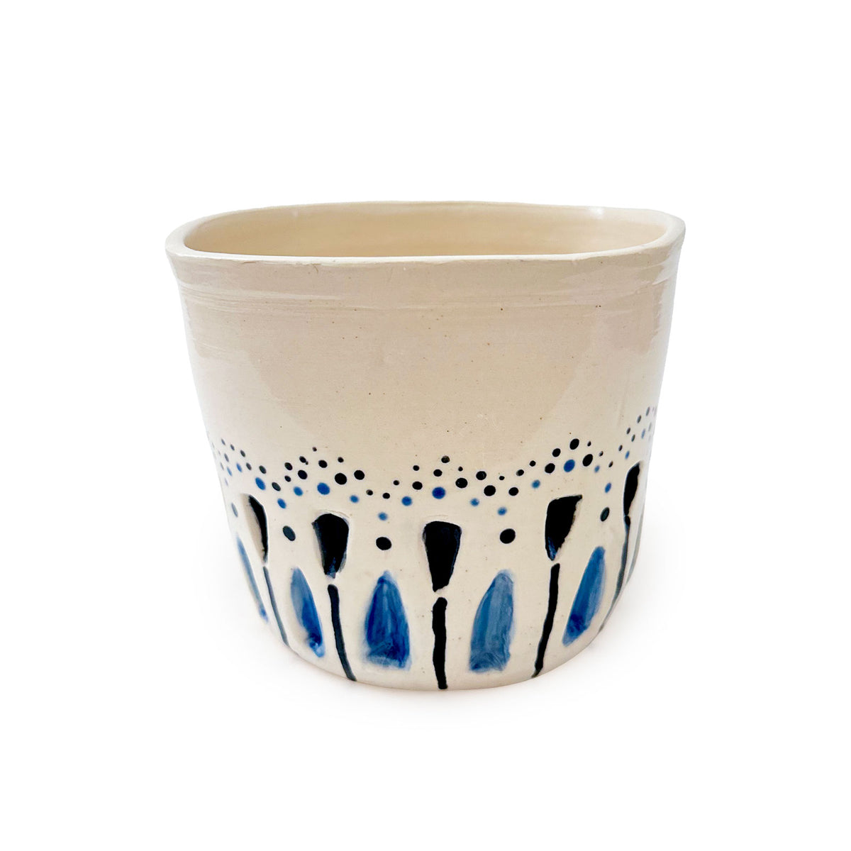 Black & Blue Decorative Planter