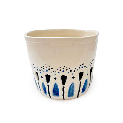 Black & Blue Decorative Planter