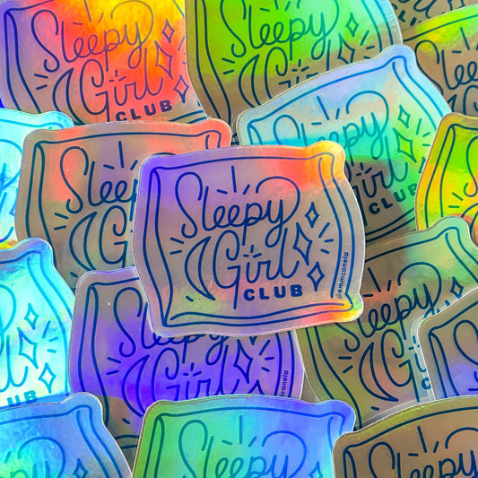 "Sleepy Girl Club" Holographic Sticker